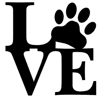 Love Paw Decal Sticker Wall Laptop Dog Puppy Car Window Choose Size/color • $1.50
