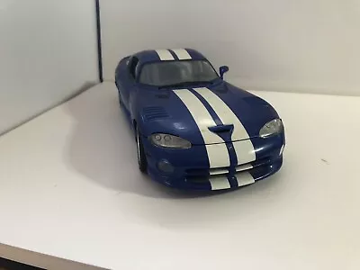 Maisto Blue Dodge Viper GTS Coupe Sports Car  1:18 Blue White Cream Seat Diecast • £2.50