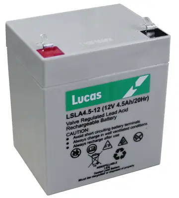 Lucas 5AH NP4.5-12 (EQUIV 12V 4.5Ah) Sealed Lead Acid - AGM - VRLA Battery • £16.89