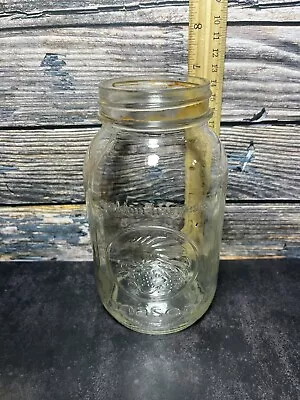 Vintage Golden Harvest Mason Jar Quart Clear Glass Canning Jars No Lid Rust • $7.50