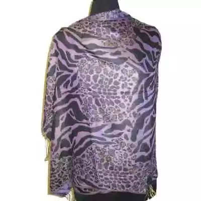 Shawl/ Scarf Abstract Animal Women's Purple 100% PASHMINA (71.65  X 28 ) • $14.99