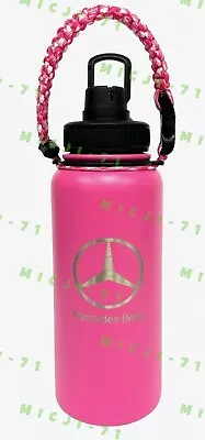 Mercedes Benz Pink Sport Mug W/ Rope Handle 32oz Stainless Steel Cup Bottle • $42.99