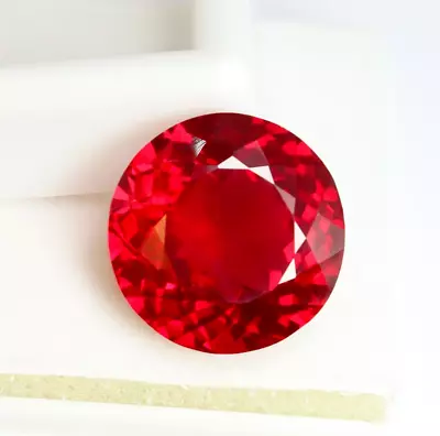 AAA 7.45 Ct Natural Flawless Burmese Red Ruby Round Cut Loose Certified Gemstone • $23.69