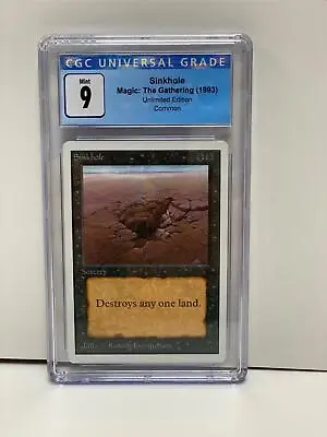 CGC 9 MINT ~ Sinkhole ~ 1993 Unlimited ~ Magic Gathering MTG ~ BGS PSA 9.0 • $399.99