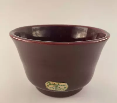 HAEGER Gardenhouse Ceramic Vase Pot Planter Maroon Burgundy 6  Diameter USA Vtg • $19.98