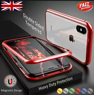 360° FRONT +BACK GLASS Magnetic Phone Case IPhone 11 13 12 14 15 PRO MAX XR 7 8+ • £6.75