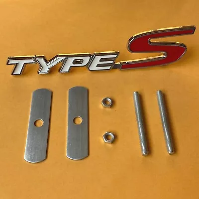 White TYPE S Grill Badge Front Emblem 3D Car Metal Logo With Screw Fittings  • $14.99