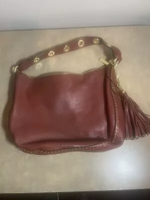 Michael Kors Rust LeatherB Shoulder Bag Tassels Gold Hardware • $30