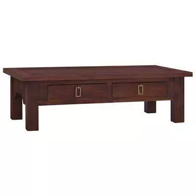 Mahogany Coffee Table Solid Wood With Storage 2 Drawers Wooden Sofa Side Tables • £149.95