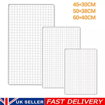 New BBQ Grill Grate Grid Wire Mesh Rack Replacement Cooking Net Stainless Steel • £11.79