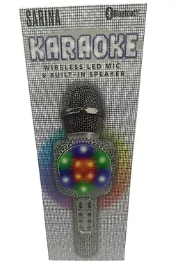 Sarina Wireless Bluetooth Karaoke Microphone And LED Speaker Bling Gift NIB • $18.40