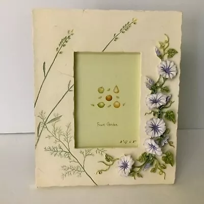 Picture Frame 3.5x 5” Photo Resin Morning Glory Flower Floral Garden Vintage H • $13.99