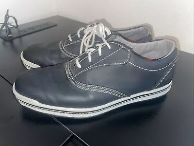 FootJoy Men's FJ Contour 54263 Spike Less Black Leather Golf Shoes US 10M • $35