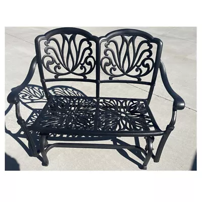 Outdoor Glider Elisabeth Patio Cast Aluminum Bench Furniture Desert Bronze • $854