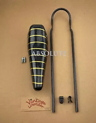 Vintage Lowrider 22  Long Sissy Bar W/clamp W/ Black/gold Vinyl Bannana Seat. • $59.84