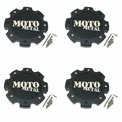 4 Moto Metal Matte Black Wheel Center Hub Caps For 8x200/210 MO963 MO963 Dually • $116