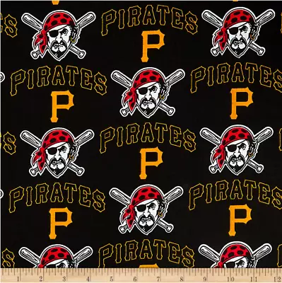 MLB Pittsburgh Pirates 6650-B Cotton Fabric By The Yard • $19.95