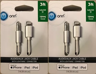 2 Pack - 8 Pin To 3.5mm Male AUX Audio Music Car Cord Cable For IPhone IPad IPod • $9.99