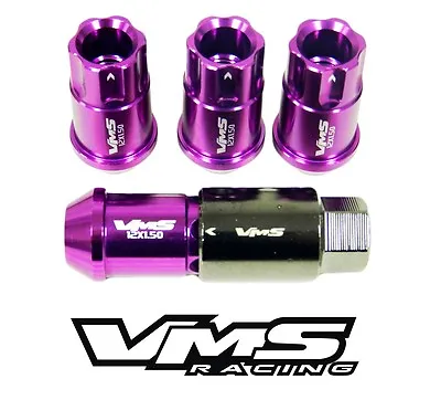 4pc Vms Racing Chevy Corvette C4 C5 C6 12x1.5mm Aluminum Lock Lug Nut Set Purple • $23.95