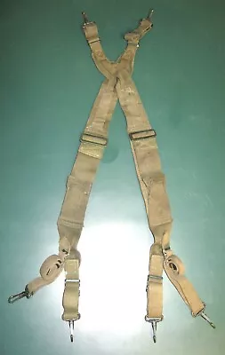 US WW2 Original M1944/1945 Field Pack Combat Cartridge Belt Suspenders (one Set) • $25