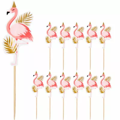 Pack Of 12 Flamingo Cocktail Party Picks - Party / Event Etc - New & Sealed • £1.50