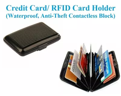 £3.95 • Buy Black Waterproof Business ID Card Wallet Holder Metal Driving License Case New