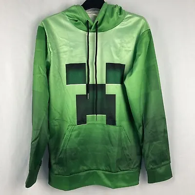 3d Printed Green Creeper Pullover Hoodie Mine Game Youth Size M Medium • $17.99