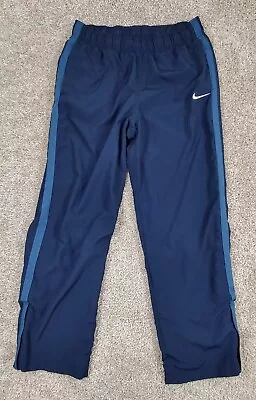 $21.99 • Buy Nike Pants Mens Large Lined Wind Track Ankle Zip DrawstringvBlue Striped 90s Y2K