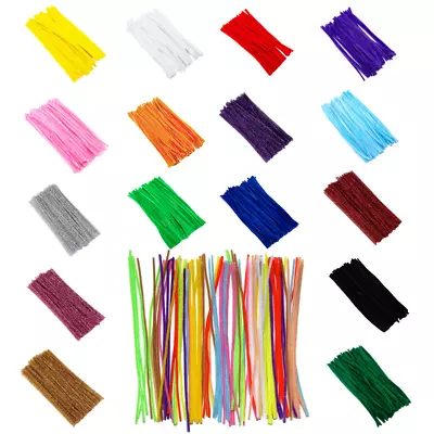 30cm Chenille Craft Stems Pipe Cleaners Arts & Crafts Flexible Bendy Glitter UK • £2.19