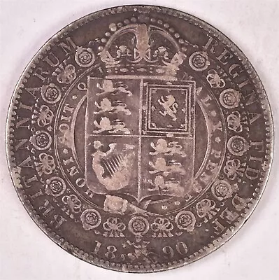 1889 Great Britain 1/2 Crown Victoria 2nd Portrait 14.14g Silver 0.925  • $24.99