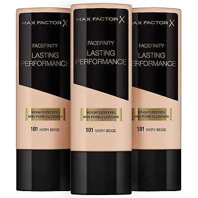 MAX FACTOR Lasting Performance Foundation 101 Ivory Beige  *PACK OF 3* • $59.99