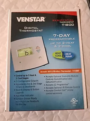 Venstar T1800 7-Day Programmable Digital Thermostat - White • $60