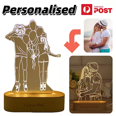 Personalised Acrylic Night Light Custom 3D Photo LED Lamp Christmas Decor Gift • $51.14