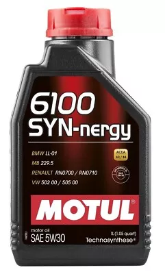 Motul 107970 6100 SYN-NERGY 5W30 1 Liter Technosynthese Motor Oil • $21