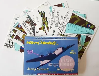 Card Model Heavy Bombers Micromodel Set AV VI Boeing Stirling MicroNewModels Kit • £6.25