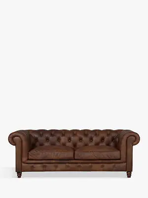 £1649.99 • Buy Halo Earle Chesterfield Large Three Seater Leather Sofa Antique Whisky RRP £2349
