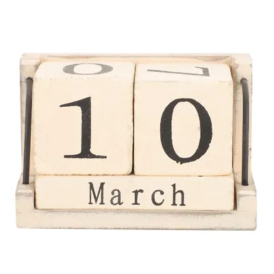 £12.68 • Buy Wooden Calendar Blocks Tabletop Block Calendar Decoration Wood Countdown
