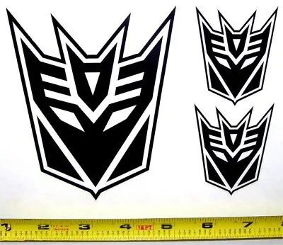 Transformers - Decepticon Set Of 3 HQ Single Color Vinyl Sticker Decals • $4.49