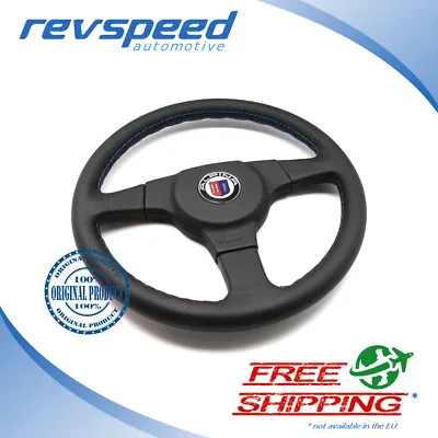 ALPINA BMW By MOMO Steering Wheel 3 Spokes Black Leather 360mm W/o HUB Genuine • $499.95