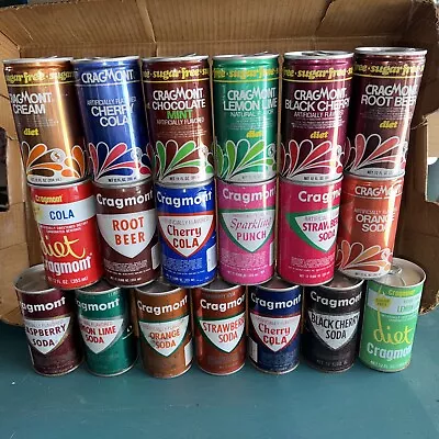 Vintage Lot Of 19 Cragmont Soda Cans Steel & Aluminum Safeway Stores California • $99