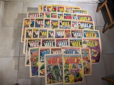 Job Lot 43 Vintage Marvel Comics - Stan Lee Presents The Incredible Hulk Weekly • £0.99