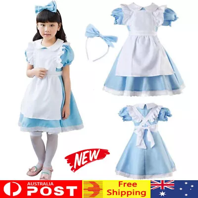 New Alice In Wonderland Costume Disney Party Book Week Kids Girls Fancy Dress AU • $23.59