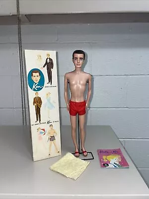 Vintage 1962 Mattel Ken Doll Barbie's Boyfriend Brunette #750 With Box & Stand • $105