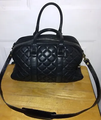 Sportmax Black Leather Large Tote Shoulder Bag  • $75
