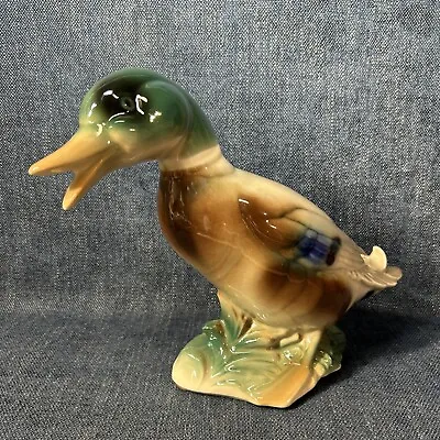 1940’s Royal Copley Ceramic Large Majolica Mallard Duck Figure • $29.99