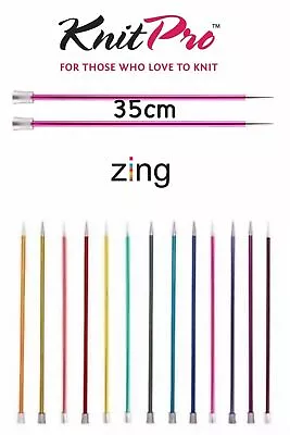 KnitPro Zing Straight / Single Point Knitting Needles - 35cm Length - All Sizes • £6.09