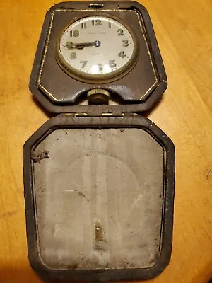 £78.07 • Buy Antique Waltham Travel Clock, 8 Days, Leather Case 1927?