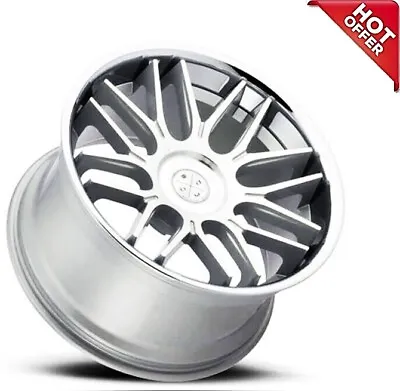 20inch Staggered Blaque Diamond Wheels BD-27 Silver Machined With Chrome (S17) • $2199