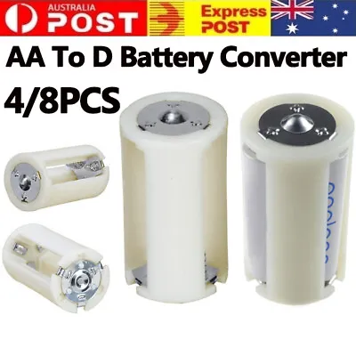 4/8PCS Size AA To D Battery Converter Adapter Holder Case Cell Shell Switcher AU • $12.95