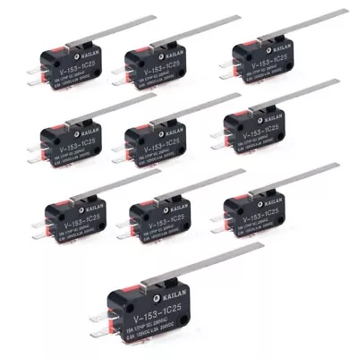 10X Limit Micro Switch Long Straight Hinge Lever SPDT V-153-1C25 Microswitch Hot • $9.15